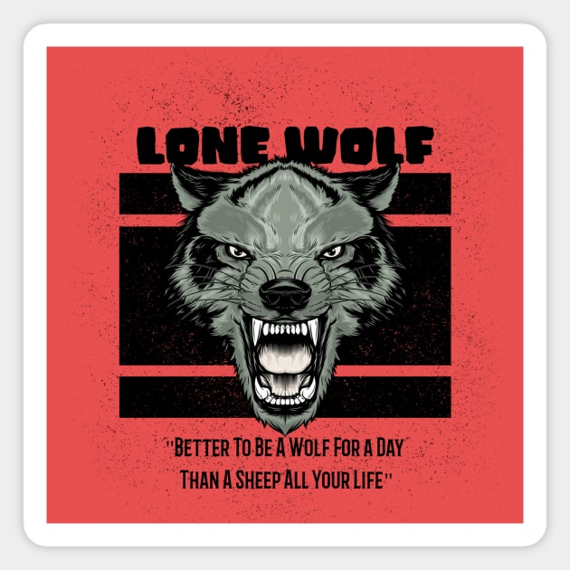 Lone Wolf Magnet by Tip Top Tee's